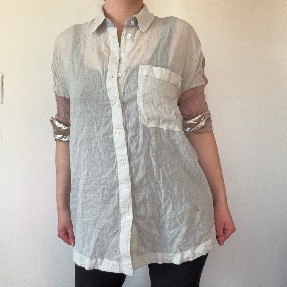 Free People Oversized Pastel Beachy Blouse - Picture 4 of 7